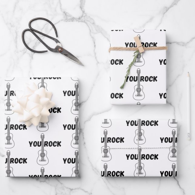 Vous Rock Guitare Envelopper des feuilles de papie (Recto)