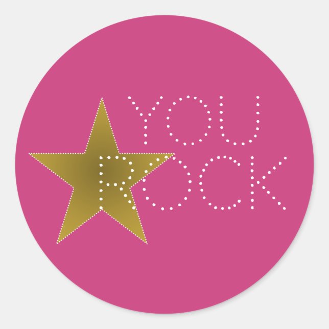 Vous Rock Star Anniversaire Stickers Partie Or ros (Devant)