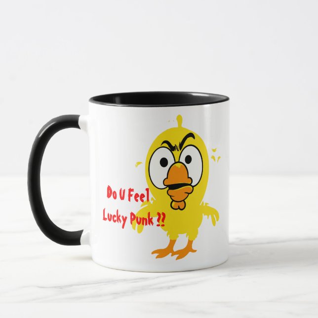 Vous Sentez Lucky Punk Chicken Mug - Drôle Café (Gauche)