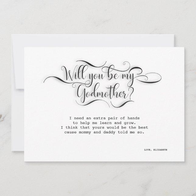 Vous serez ma marraine - carte de proposition (Devant)