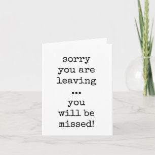 Vous Serez Manqués, Le Départ De Coworker, Carte A