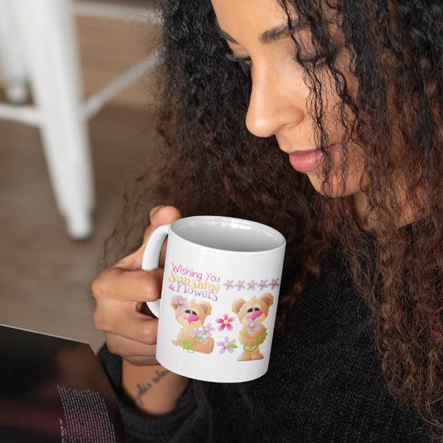 Vous Souhaitant Soleil Et Fleurs Café Mug (Créateur téléchargé)