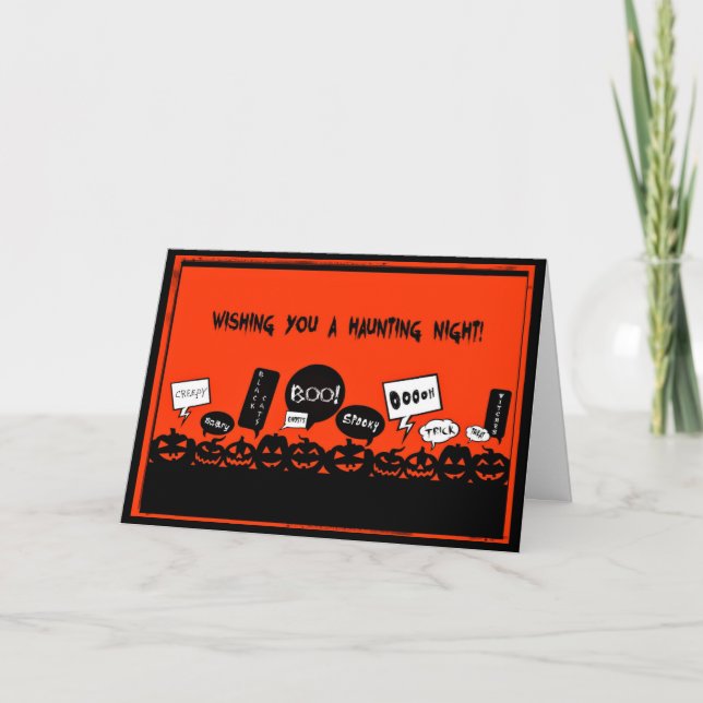 Vous souhaitant une Nuit Hantée - Carte Halloween (Devant)