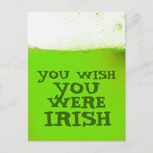 Vous Souhaitez Être Irlandais Green Beer Carte Pos (Devant)