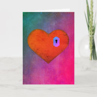 Vous tenez la clé à mon coeur Carte de voeux pliée
