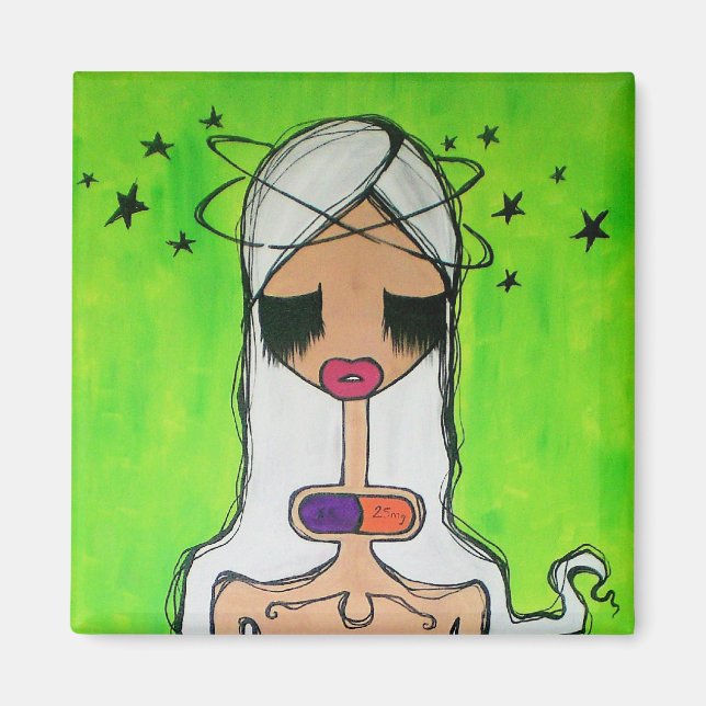 "Vous vous demandez maintenant" Magnet Carré (Devant)