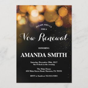 Vow Renewal Invitation Card Gold Parties scintilla