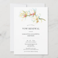 Vow Renouvellement Anniversaire Invitations Floral