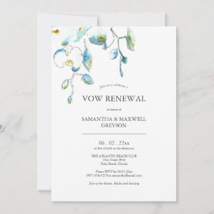 Vow Renouvellement Anniversaire Invitations Floral