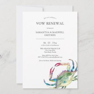 Vow Renouvellement Anniversaire Invitations Plage