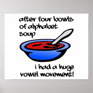 Vowel Mouvement Funny Poster