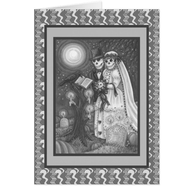 VOWS DE CEMETERRE, MARIAGE SKELETON, CARTE GROOM B (Devant)