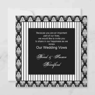 Vows mariages renouvelés - Invitation - Blanc Noir