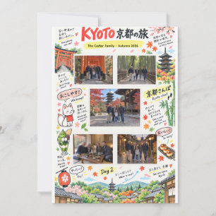 Voyage à Kyoto au Japon 5 Photo Collage Zine de vo