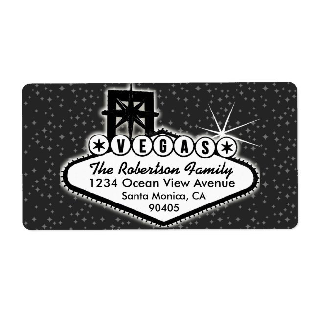 VOYAGE À Las Vegas AVEC Étiquette de adresse étoil (Devant)