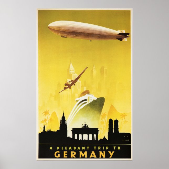 Voyage Agréable À ALLEMAGNE Vintage voyage Poster  (Devant)