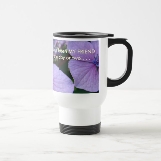 Voyage AMIS DE LONGUE DATE ! Mug Cadeau Fleurs d'Hydrange (Droite)