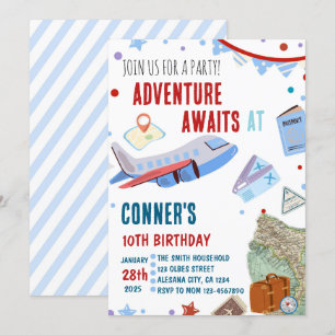 Voyage Anniversaire Invitation Destination Thème P