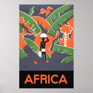 Voyage Art Déco vintage, Amérindien dans la jungle