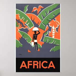 Voyage Art Déco vintage, Amérindien dans la jungle