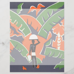 Voyage Art Déco vintage, Amérindien dans la jungle