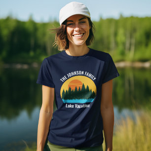 Voyage au lac en famille T-shirt pour femmes perso