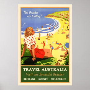 Voyage Australie Poster vintage