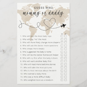 Voyage Baby shower maman ou papa jeu