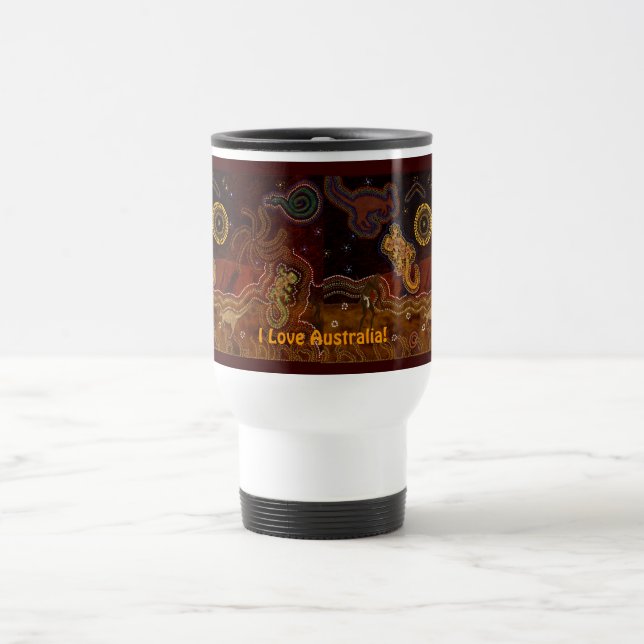 Voyage "Chaleur du désert" Mug australien de style aborig (Centre)