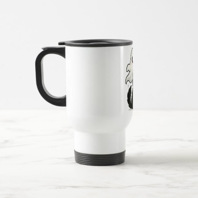 Voyage Chat éffrayant & Mug Fantôme - Coupe de café Hallo (Gauche)