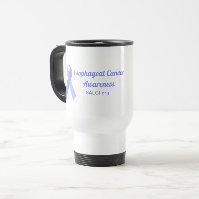 Voyage Conscience du cancer de l'oesophage Mug de voyage, (Devant gauche)