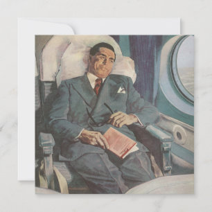 Voyage d'affaires vintage, lecture dans l'avion