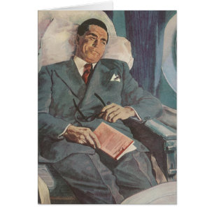 Voyage d'affaires vintage, lecture sur l'avion