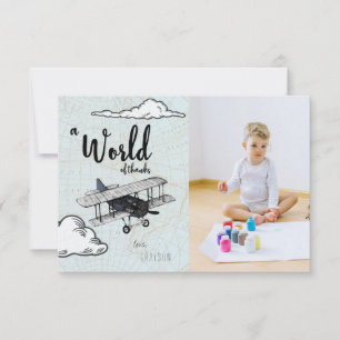 Voyage d'avion vintage Carte de remerciements