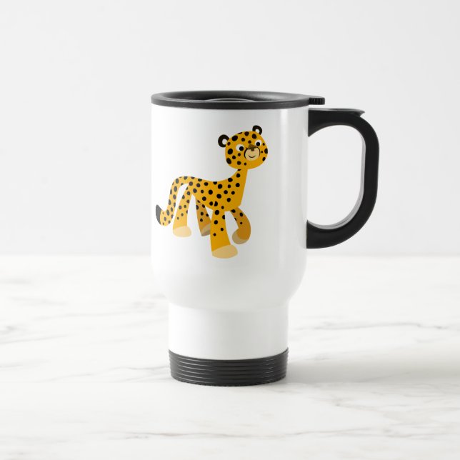 Voyage Dessin de promenade mignon Cheetah Commuter Mug (Droite)