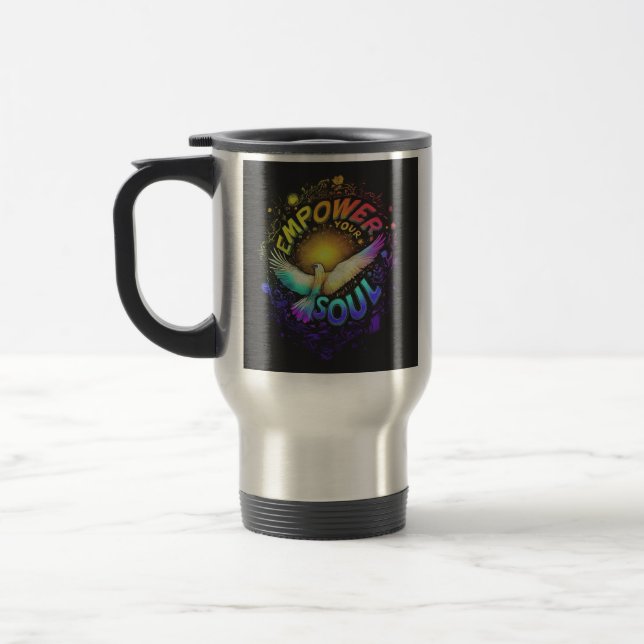 Voyage "Donner du pouvoir à votre âme" Mug de café de voy (Gauche)