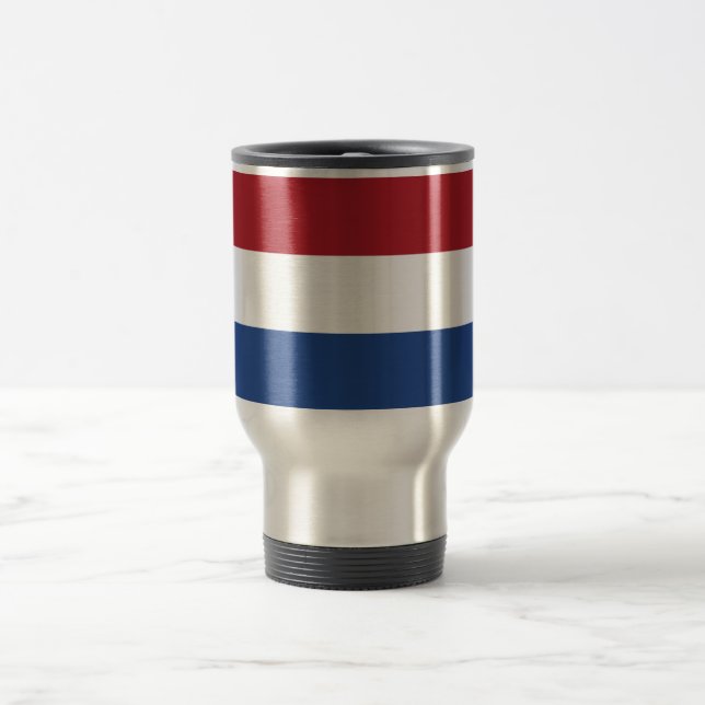 Voyage Drapeau de Pays-Bas Travel/Commuter Mug (Centre)