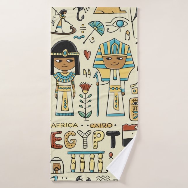 Voyage en Egypte. Motif transparent (Serviette de bain)