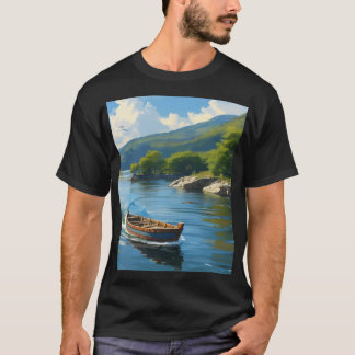 Voyage en T-shirt dans un bateau en mer