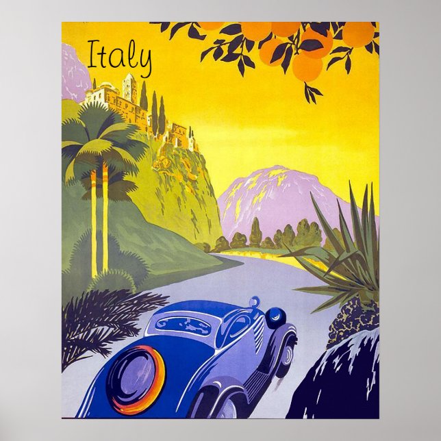 Voyage en voiture à travers l'Italie, affiche de v (Devant)