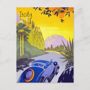 Voyage en voiture à travers l'Italie, carte postal