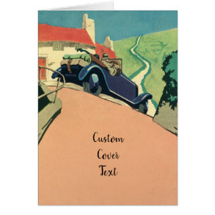 Voyage en voiture décapotable vintage à la campagn