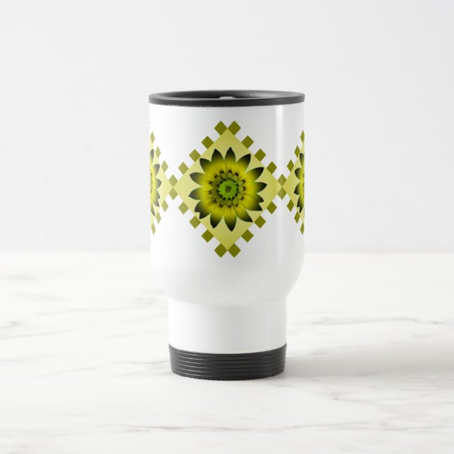 Voyage Fleur de marguerite Lime Olive, Motifs - Mug (Centre)