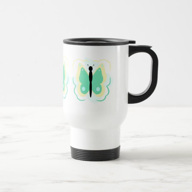 Voyage Jolie Mug De Papillon Jaune Et Vert (Droite)