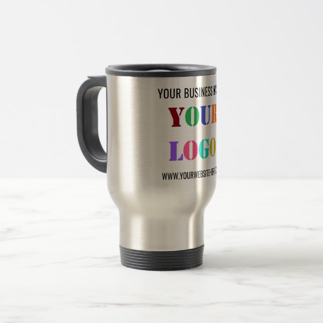 Voyage Logo de l'entreprise personnalisée Texte Mug de vo (Devant gauche)
