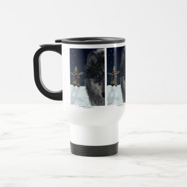 Voyage Loup gris et inukshuk Boire de la Mug (Gauche)