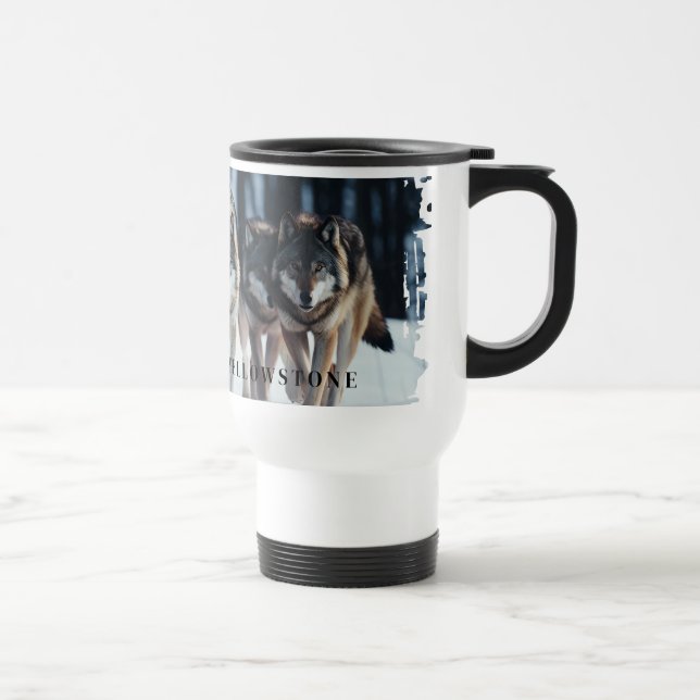 Voyage Loups de Yellowstone Travel Mug (Droite)
