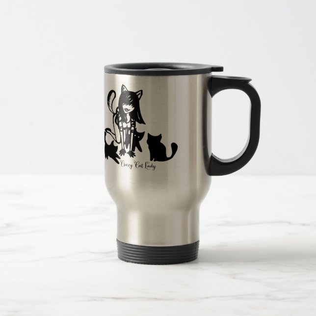 Voyage Madame folle Travel Mug de chat (Droit)