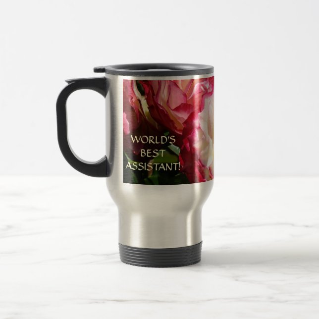 Voyage Meilleur assistant du monde ! Mug de café Rose Mug (Gauche)