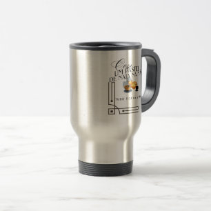 Voyage Mug avec Handle Com um pastel de nata